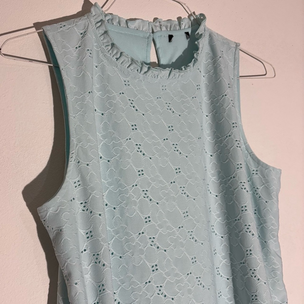 Women’s Sleeveless Stretchy Lace Top - Mint SZ M - Picture 2 of 11